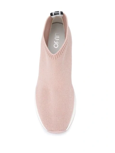 Shop Liu •jo High-top Sock Sneakers In Pink