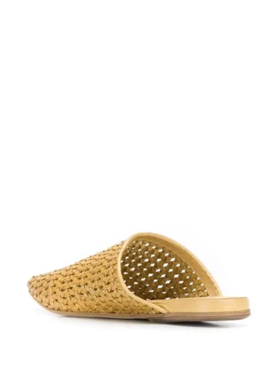 Shop Marsèll Braided Flat Mules In Yellow