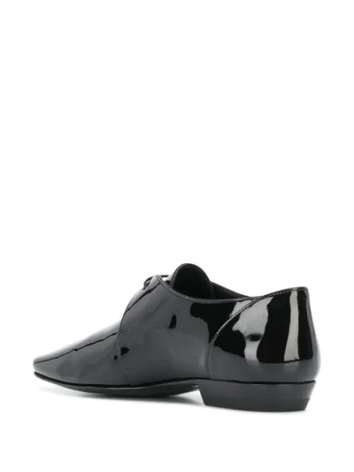 Shop Saint Laurent Yves Almond Toe Derby Shoes In Black