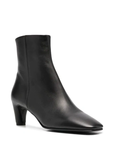 Del Carlo Zipped Ankle Boots In Black