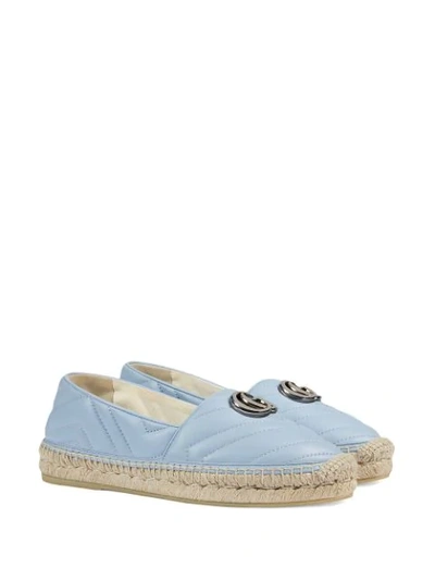 Gucci GG Leather Espadrille in Blue