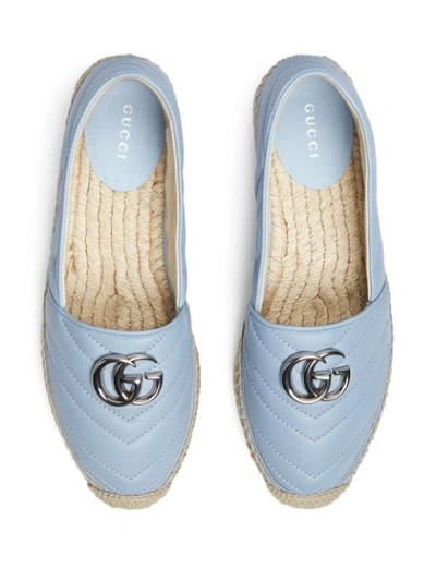 Shop Gucci Gg Matelassé-effect Espadrilles In Blue