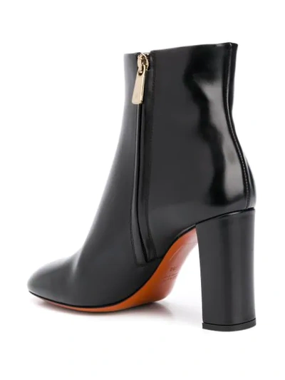 Shop Santoni Leather Heeled Ankle Boots In Black