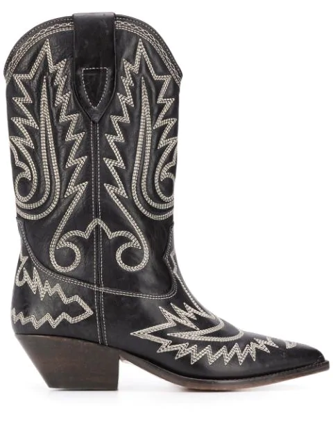 isabel marant cowboy boots black