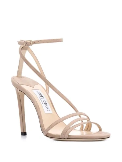 JIMMY CHOO TESCA 100MM HIGH HEEL SANDALS 