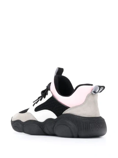 Shop Moschino Teddy Panelled Low-top Sneakers In Pink