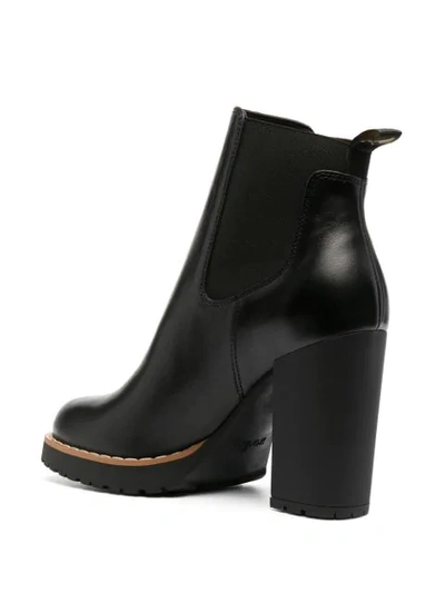 Shop Hogan Chunky Heel Ankle Boots In Black