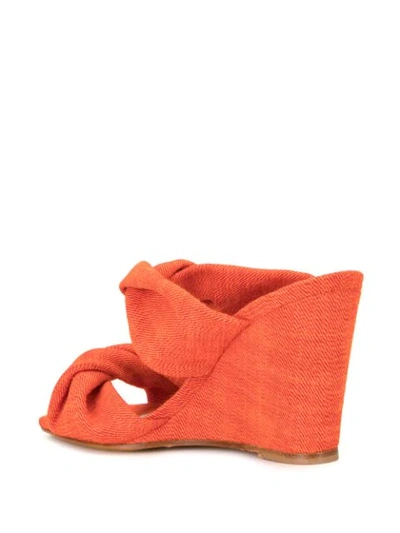 Shop Maryam Nassir Zadeh Twisted Slip-on Wedges In Orange