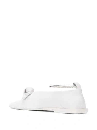 Shop Jil Sander Hoop Strap Bow Detail Pumps In White