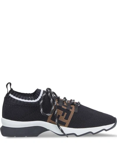 Shop Fendi Ff Stripe Low-top Sneakers In Black