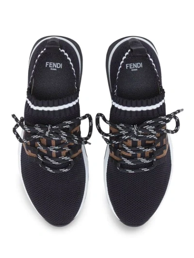 Shop Fendi Ff Stripe Low-top Sneakers In Black