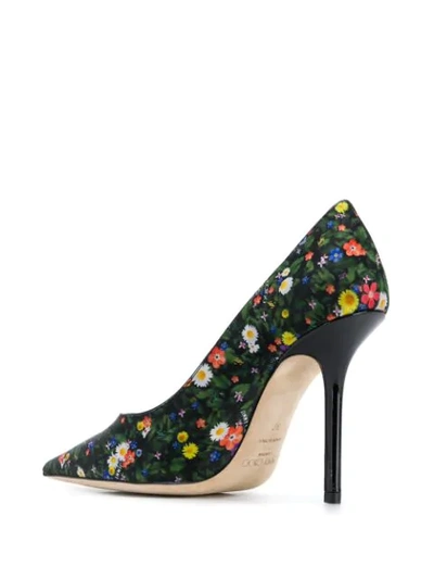 Shop Jimmy Choo Love 100mm Floral-print Pumps In Black