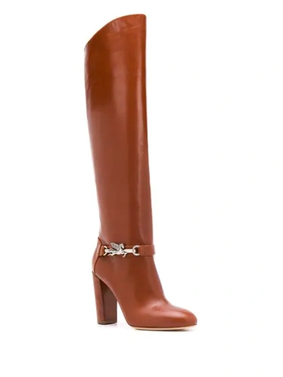 Shop Etro Slip-on Knee-high Boots In Brown