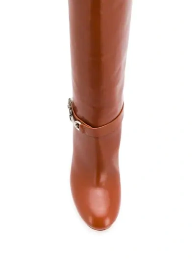 Shop Etro Slip-on Knee-high Boots In Brown