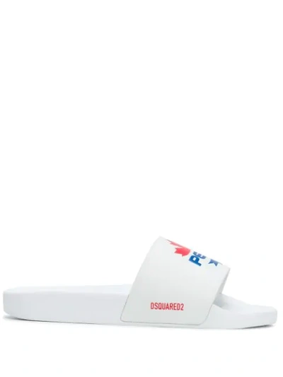 Shop Dsquared2 Pepsi Pool Slides In White