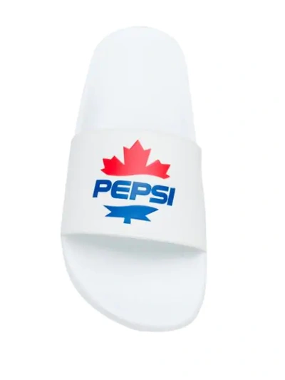 Shop Dsquared2 Pepsi Pool Slides In White