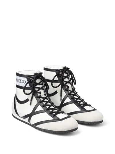 Shop Jimmy Choo Kato High-top Sneakers In White