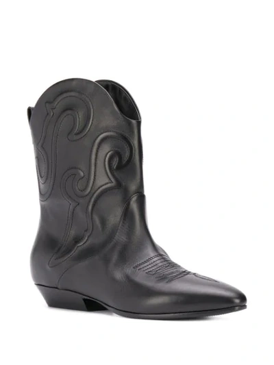 Shop Saint Laurent Lukas Western Style Boots In Black