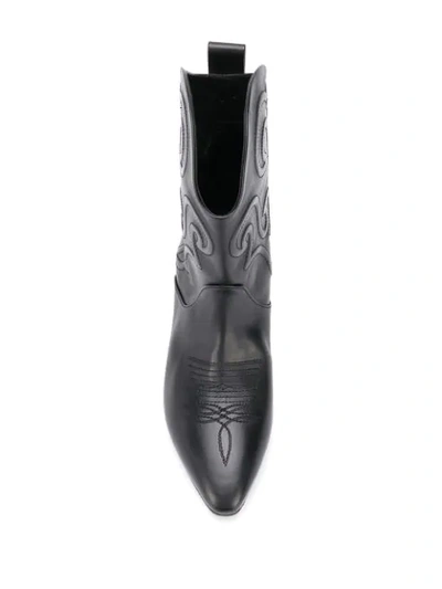 Shop Saint Laurent Lukas Western Style Boots In Black