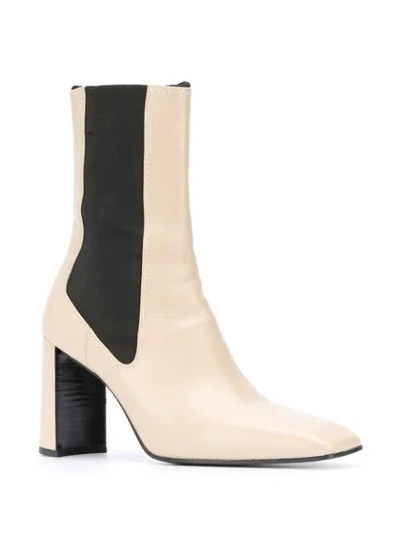 Shop Nina Ricci Square Toe Ankle Boots In Neutrals