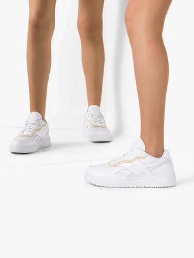 Victoria Beckham Dual Court Ii Mesh And Pebbled-leather Trainers In White |  ModeSens