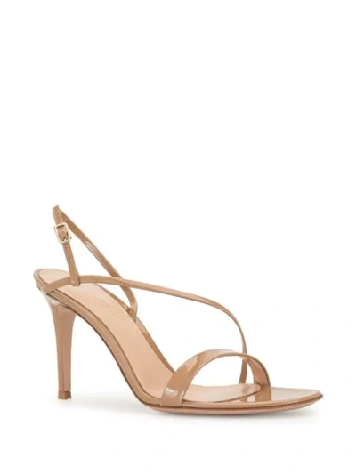 Shop Gianvito Rossi Strappy Leather Sandals In Neutrals