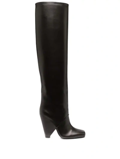 Shop Balmain Rea Leather Boots In Brown