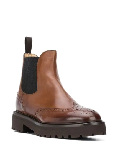 Doucal's Chunky-sole Brogue Boots In Brown