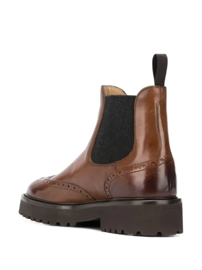 Doucal's Chunky-sole Brogue Boots In Brown
