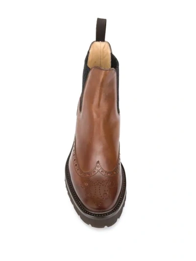 Doucal's Chunky-sole Brogue Boots In Brown