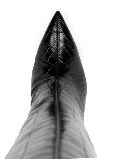Le Silla Eva Crocodile-effect Boots In Black