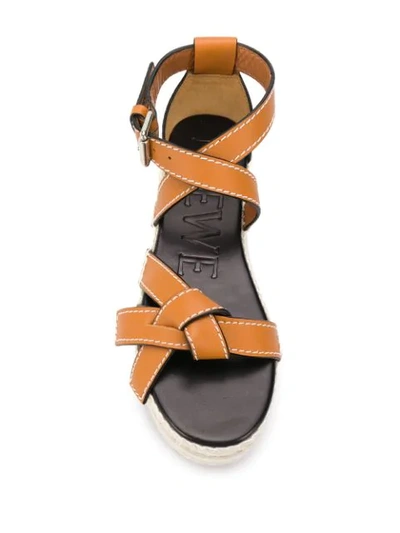 Shop Loewe Knot-detail 80mm Sandals In Neutrals