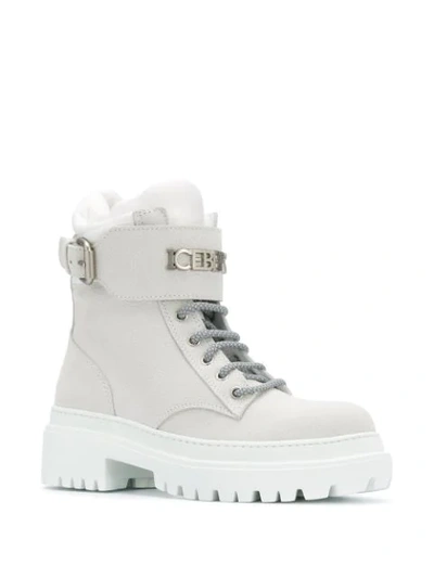 Shop Iceberg Chunky Sole Lace-up Boots In White