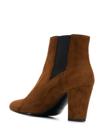 Shop Michel Vivien Contrast Panel Ankle Boots In Brown