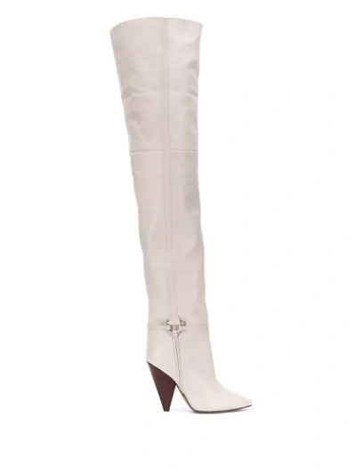 Shop Isabel Marant Lage Knee-high Boots In Neutrals