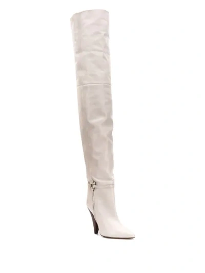 Shop Isabel Marant Lage Knee-high Boots In Neutrals