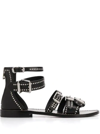Shop Zadig & Voltaire Studded Strappy Sandals In Black