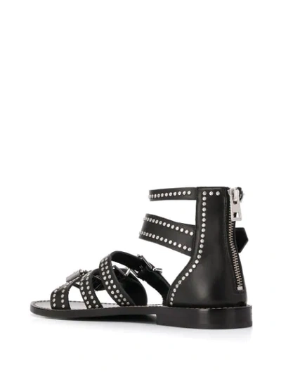 Shop Zadig & Voltaire Studded Strappy Sandals In Black