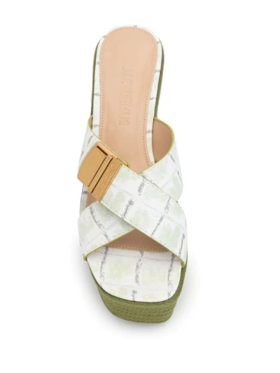Shop Jacquemus Tatanes Platform Sandals In Green