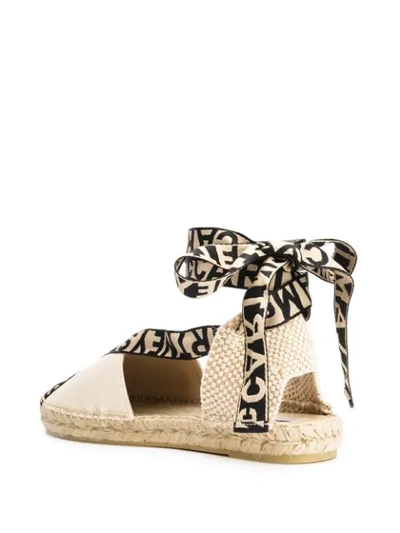 Shop Stella Mccartney Gaia Logo Strap Espadrilles In Neutrals