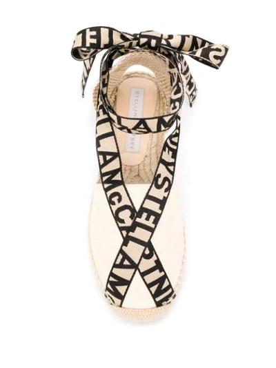 Shop Stella Mccartney Gaia Logo Strap Espadrilles In Neutrals