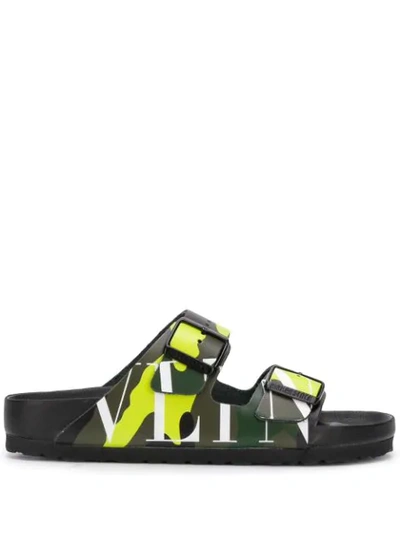 Shop Valentino X Birkenstock Vltn Slide Sandals In Green