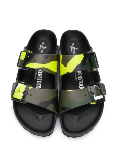 Shop Valentino X Birkenstock Vltn Slide Sandals In Green