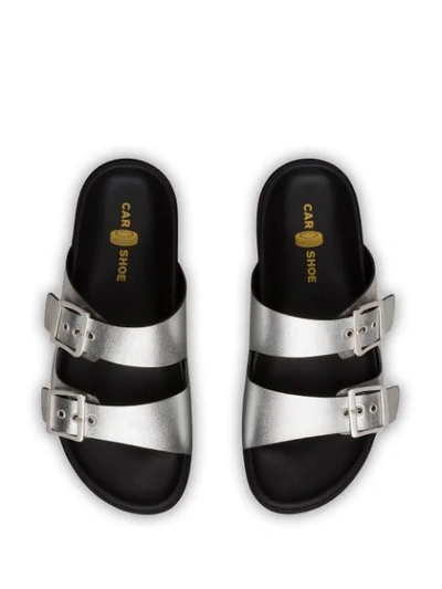 Shop Car Shoe Double-buckle Sandals In Silver