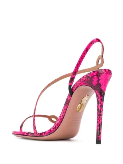 Shop Aquazzura Serpentine Snake-effect Sandals In Pink