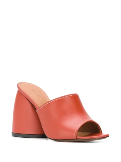 Neous Chunky Heel Mules In Orange