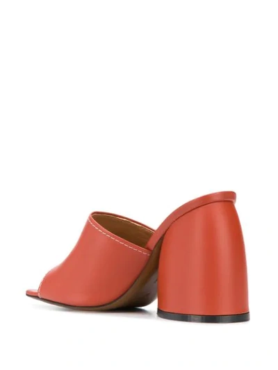 Neous Chunky Heel Mules In Orange