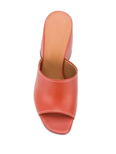 Neous Chunky Heel Mules In Orange