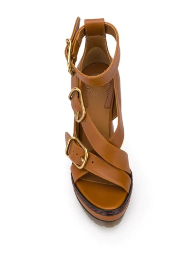 Shop Chloé Daisy 120mm Platform Sandals In Brown