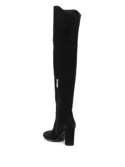 Shop Pollini Round-toe Over-the-knee Boots In Black